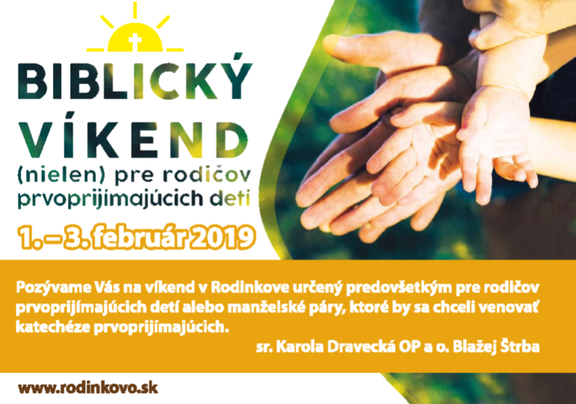 Biblický víkend pre rodičov prvoprijímajúcich detí