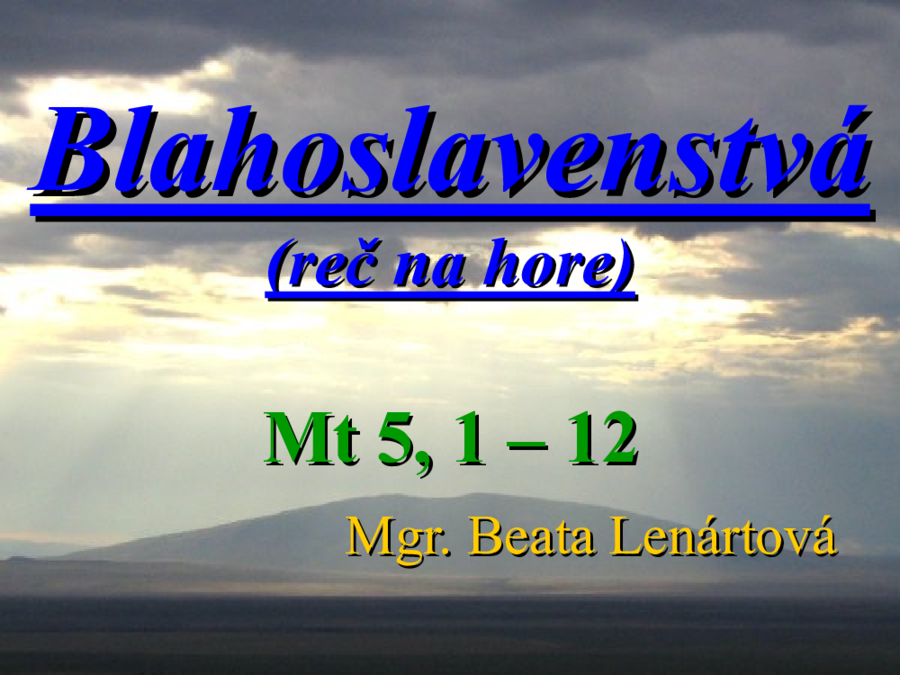 Blahoslavenstvá