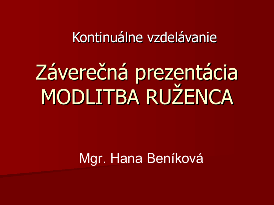 Modlitba ruženca