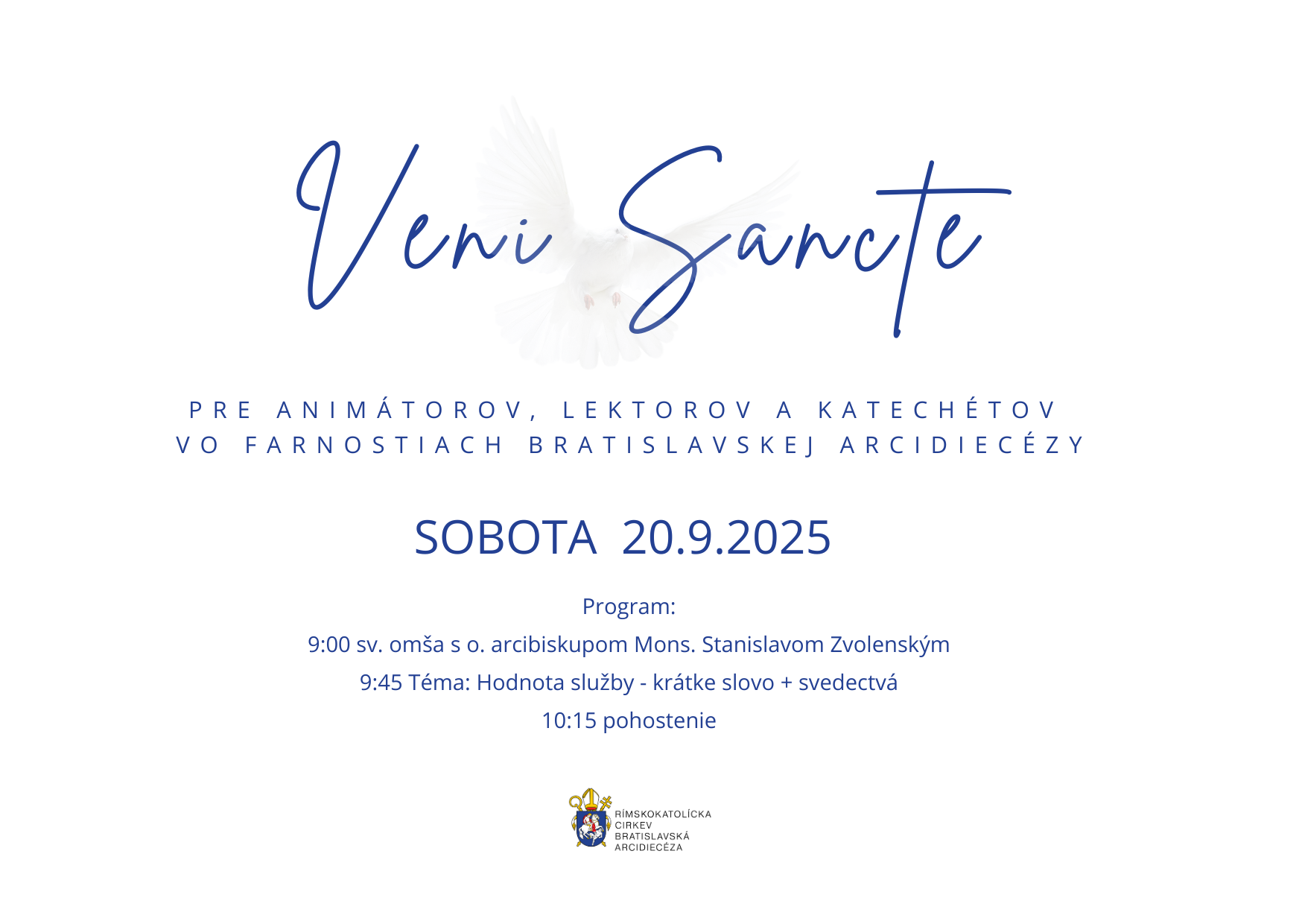 Veni Sancte pre animátorov, katechétov vo farnosti a lektorov