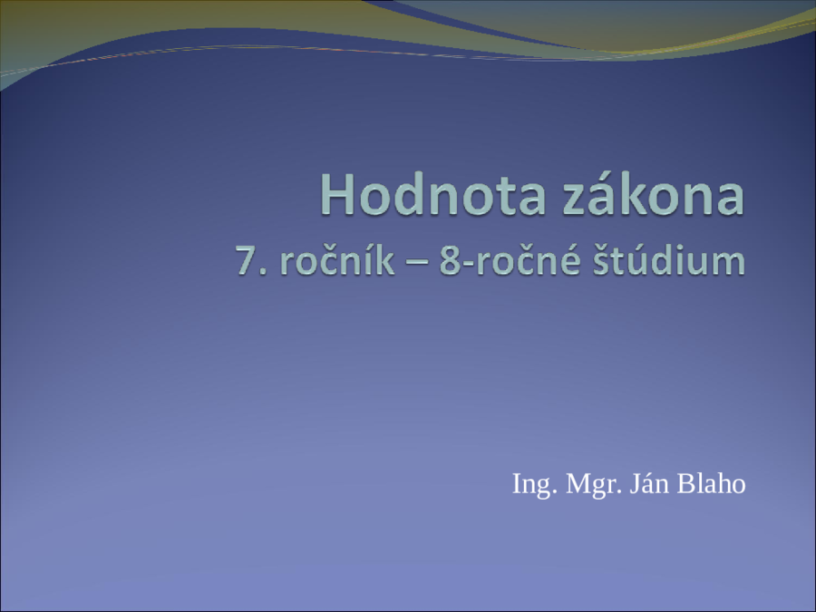 Hodnota zákona
